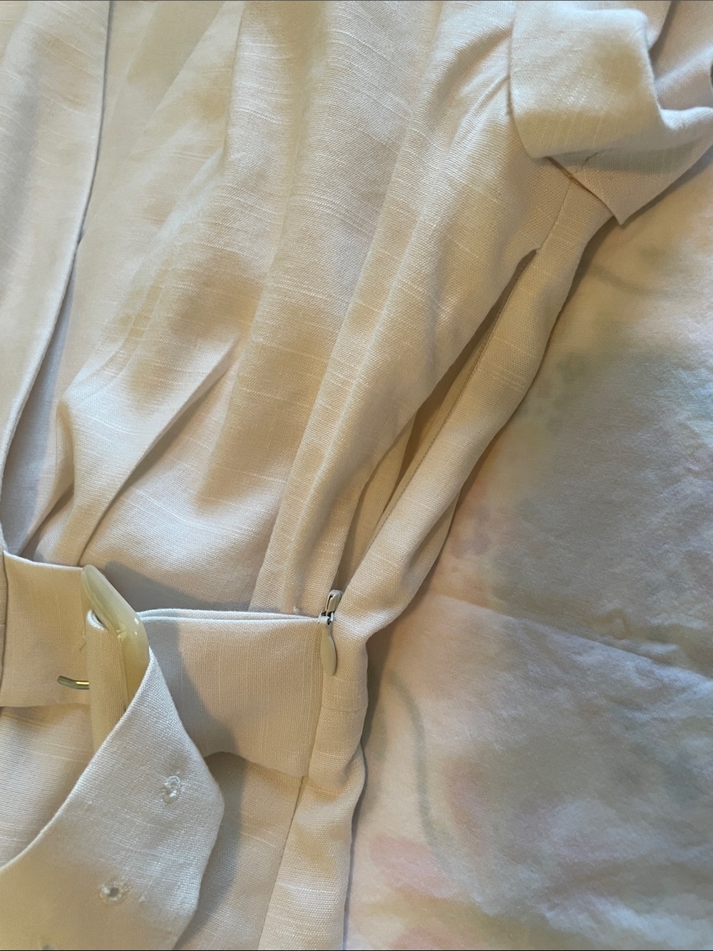 Veronica Beard Octavia Stretch Linen Off-White Wrap Midi Dress - Picture 12 of 16